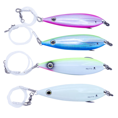 AQUA GANG Hyperfall Jigs - 3X Ultra Glow Painted on Both Sides